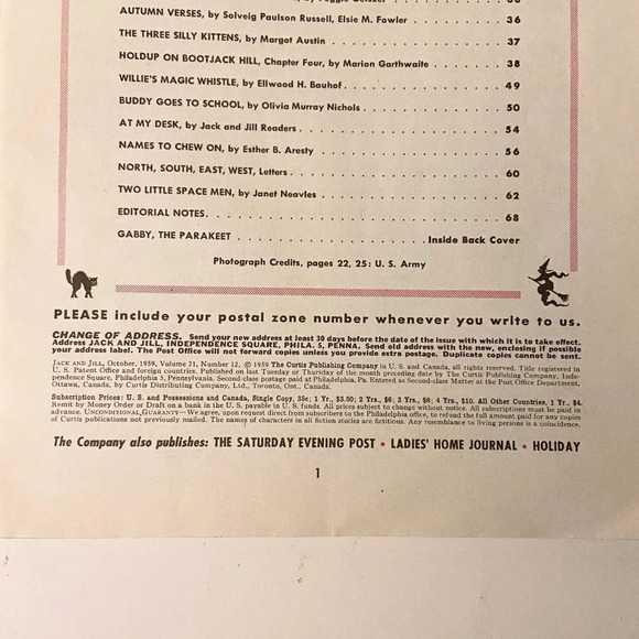 Vintage 1959 Jack and Jill Halloween Magazine October Edition Ruth Bendel - Picture 6 of 16